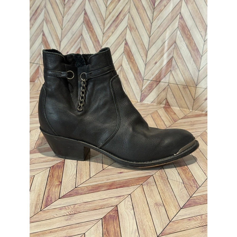 VINTAGE Durango RD860 Womens Leather Ankle Boots Black Western Style Size 6 12 M